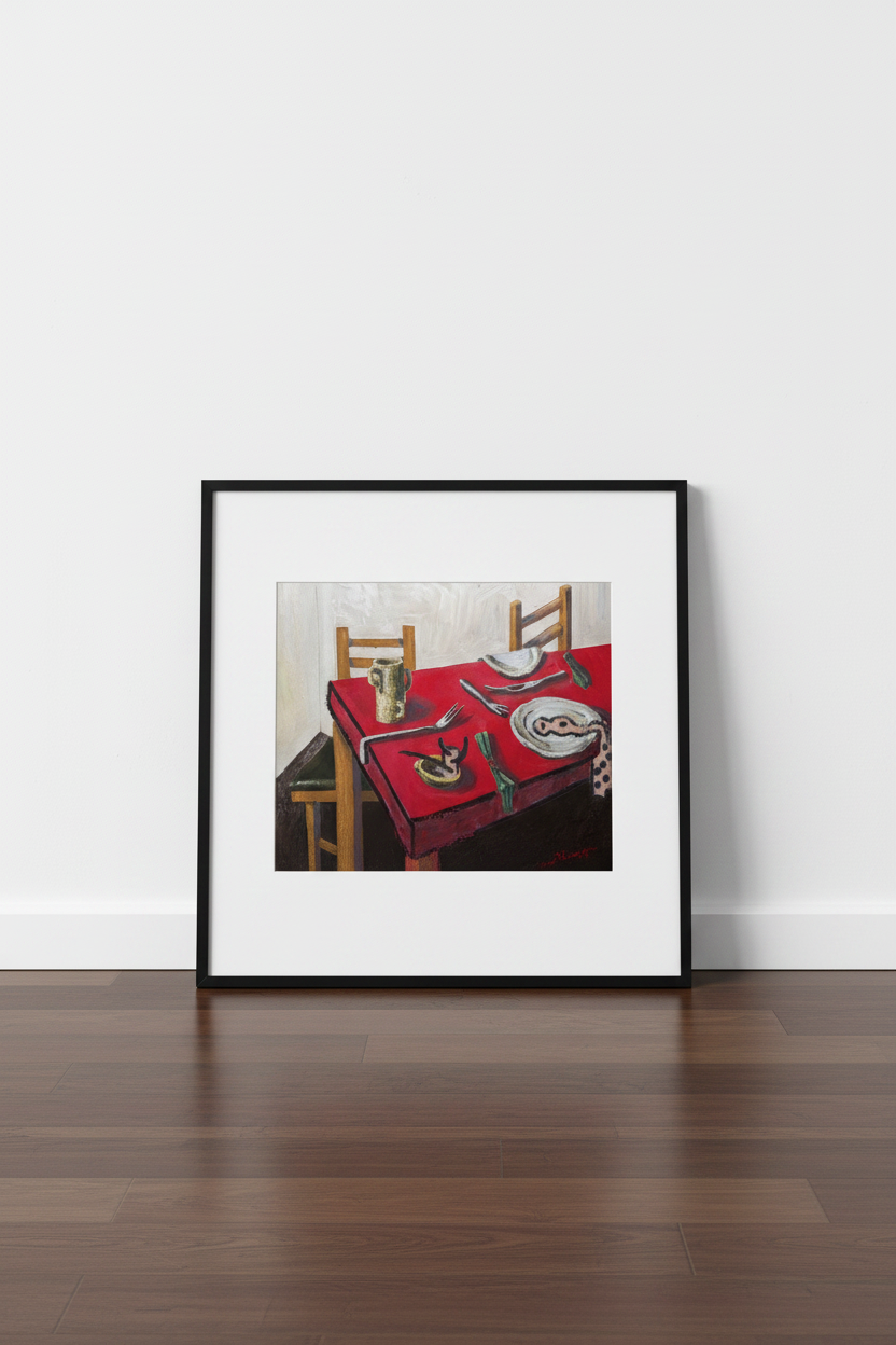 Dinner table - framed print mockup