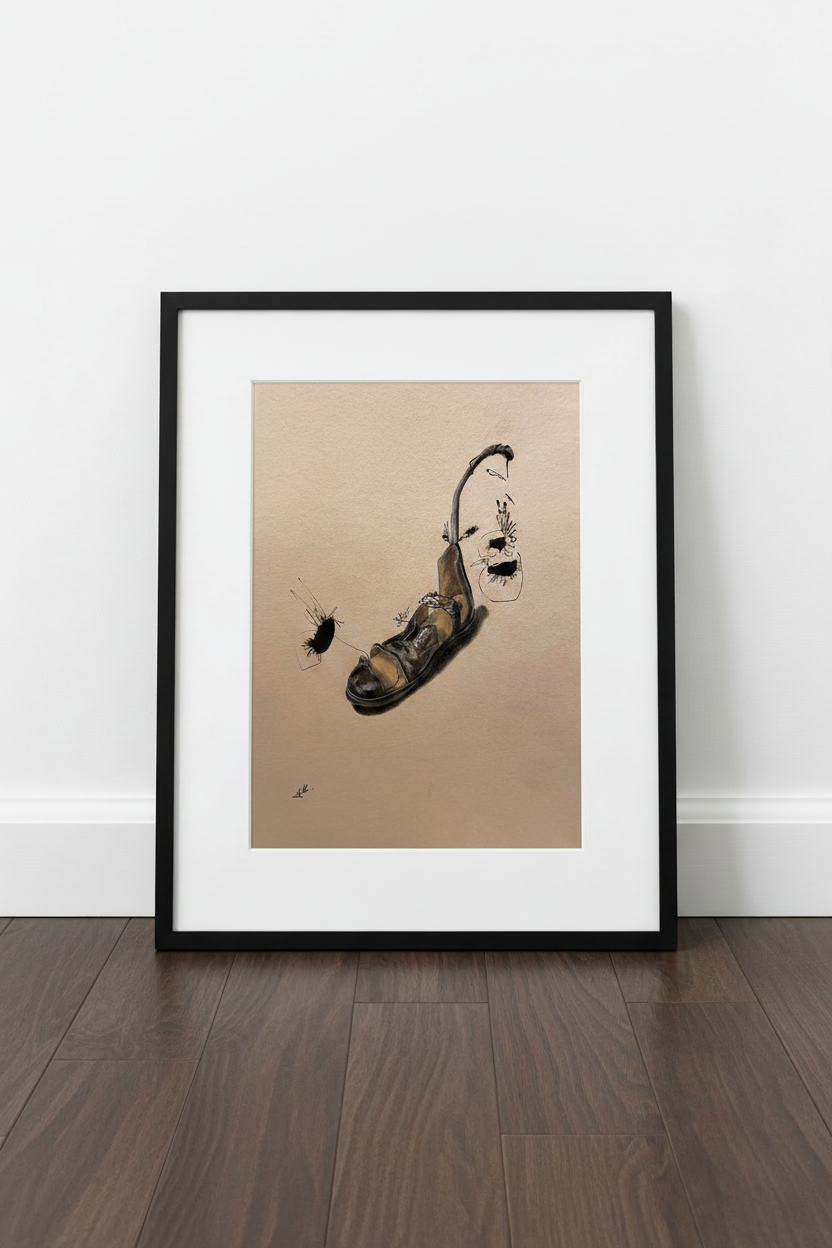 Flowers in my shoes - framed print mockup
