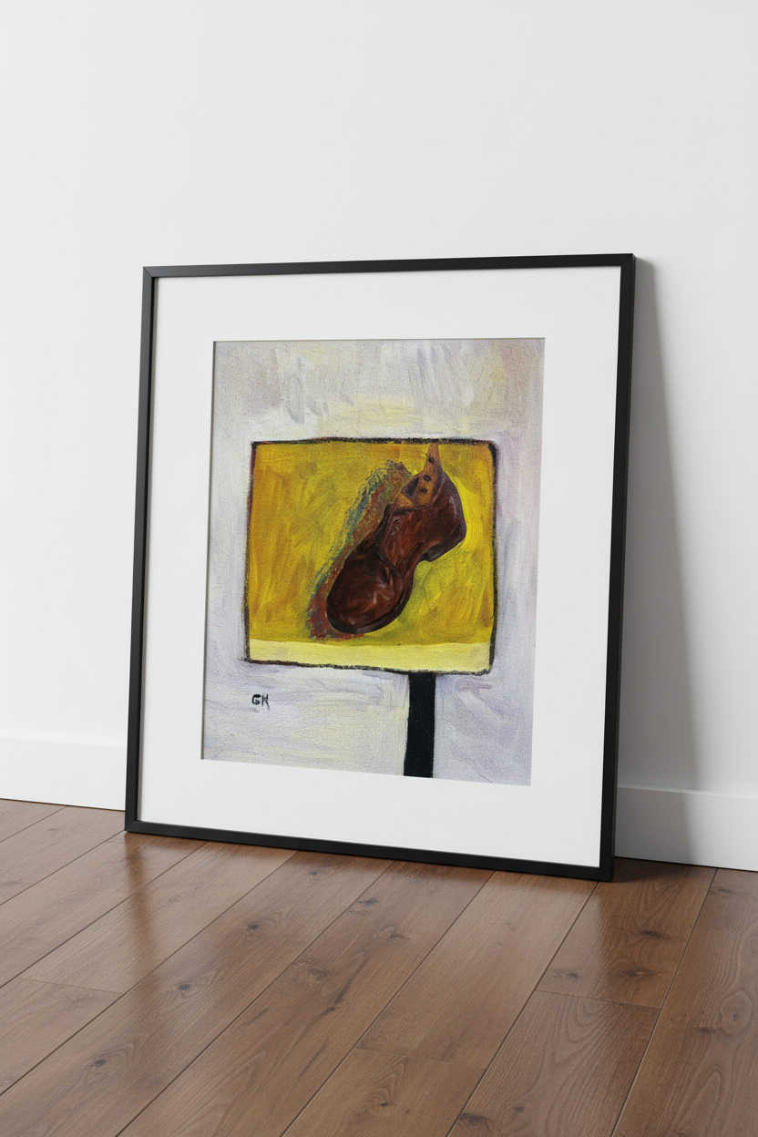 Growing in my shoes - framed print mockup
