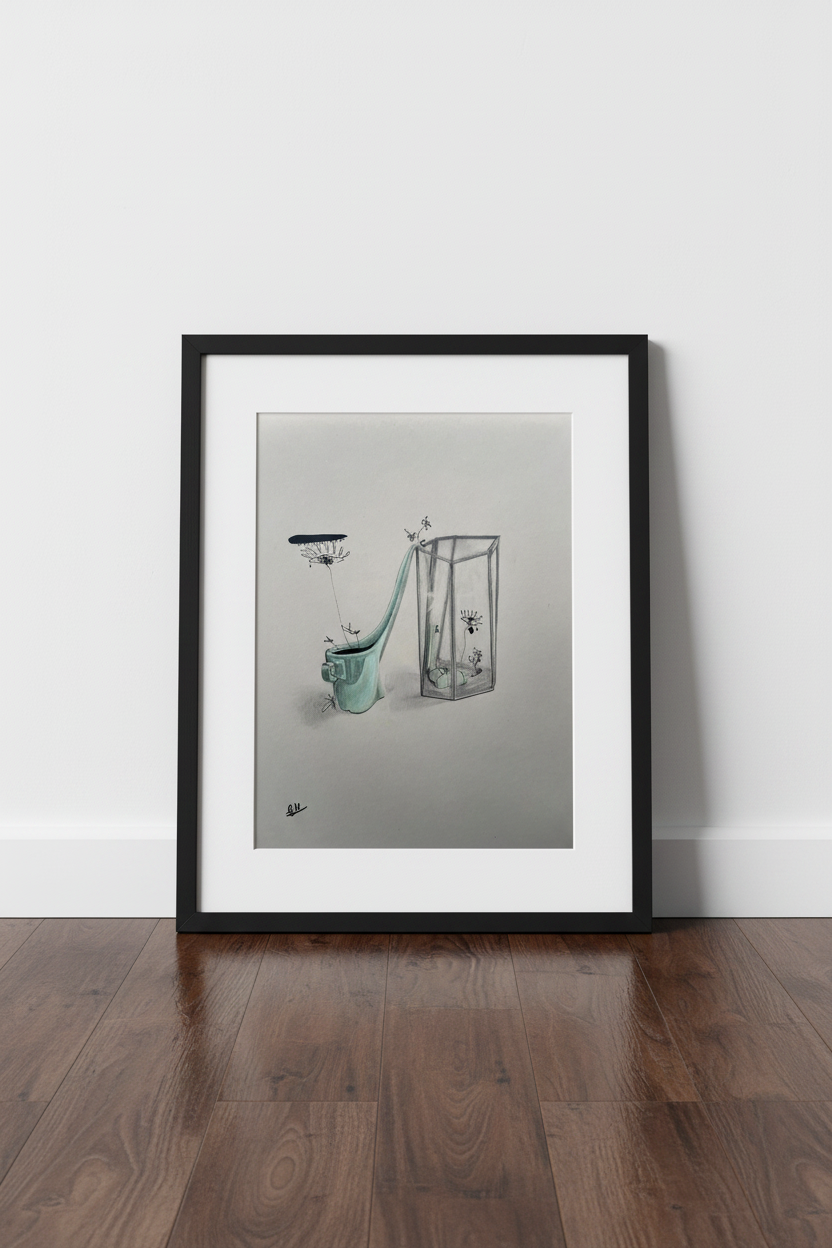 A cup of myself - framed print mockup