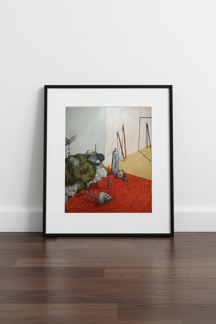 The old man - framed print mockup