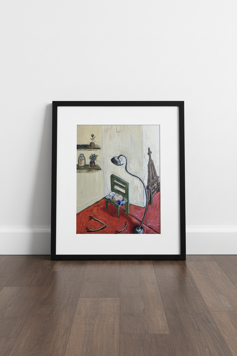 Art studio - framed print mockup