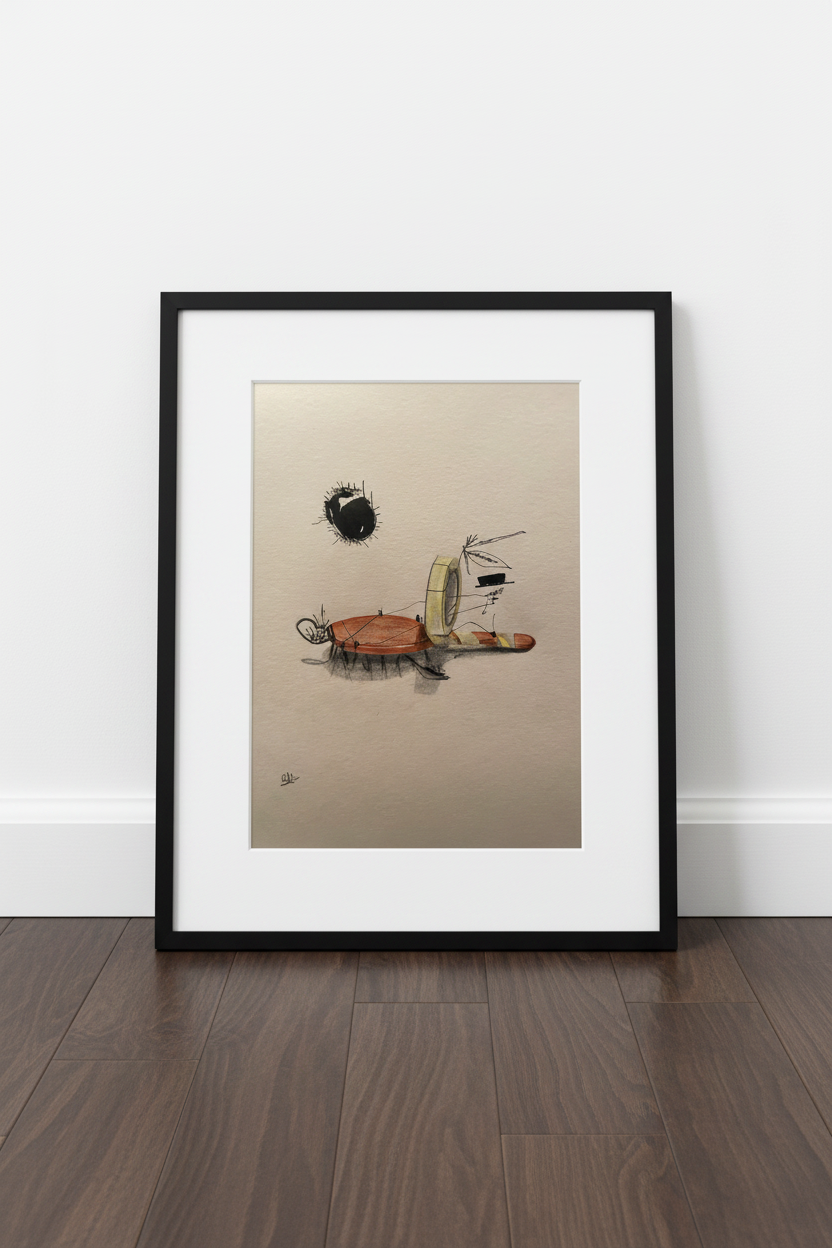 My serenity in a hairbrush - framed print mockup